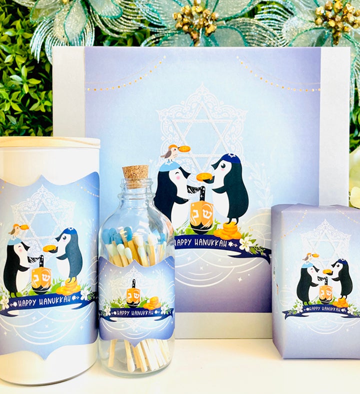 Gift Box Hanukkah Penguins